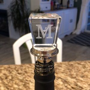 ❤️Glass letter “M” bottle stopper